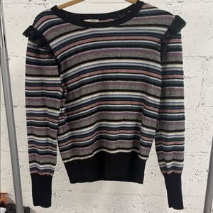Joie Multicolor Striped Crew Neck Sweater Size Small Lightweight - LIKE NEW
